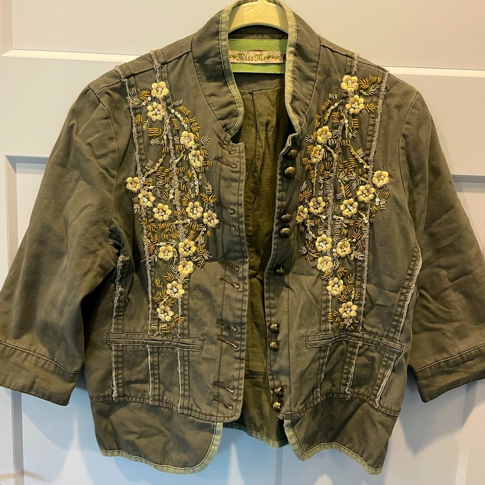 Army Green Bomber with Gd Stitching